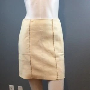 NWOT 3.1 Phillip Lim Cream Leather Skirt Size 0 - Picture 1 of 16