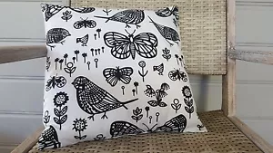 Kids /Teen Cushion Cover Butterflies, Birds etc - Black & White - Handmade - New - Picture 1 of 4