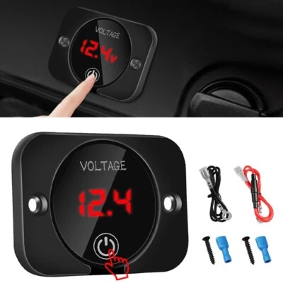 Waterproof Digital Volt Meter with Touch ON/OFF Switch for Trucks and SUVs - Image 1 of 4