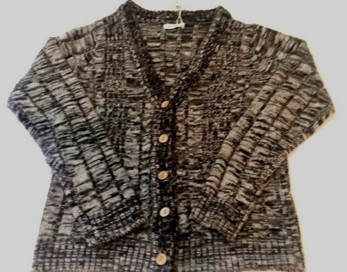 VETEMENTS Cappotto donna bianco e nero 100% acrilico manica lunga filo uncinetto per inverno