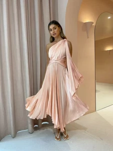 Acler Kalora Pleated Dress Peach Size 8/ US 4 One Shoulder Formal Wedding - Bild 1 von 16