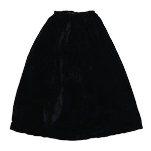 Vintage 90s Black Crushed Velvet Midi Skirt Size S M Gothic Goth Whimsigoth - Picture 1 of 5