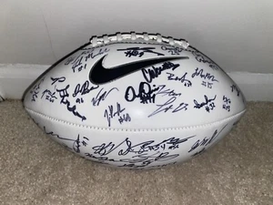 2021 NAVY MIDSHIPMEN TEAM SIGNED LOGO WHITE PANEL FULL SIZE FOOTBALL COA - Picture 1 of 12
