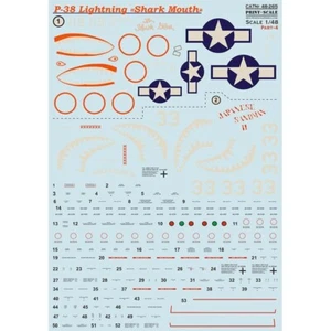 P-38 Lightning «Shark Mouth» Part 4 DECALS Scale 1:48 Print Scale 48-265 - Picture 1 of 2