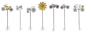 Metall Garten-Stecker Motorrad Blume Windspiel Retro Windrad - Bild 1 von 17