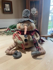 JOE SPENCER Christmas, Gathered Traditions Plush Ernie the Snowman - Picture 1 of 7