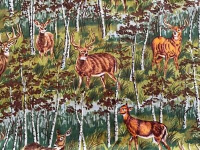 Birch And Deer Fabric Cotton Quilting Windham Studio #22264 - Image 1 of 4