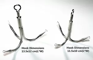1Pc Stainless Steel 3 Claws Grappling Hook Climbing Survival Carabiner Tool - Picture 1 of 9