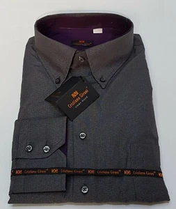 CAMICIA COTONE TAGLIE FORTI QUADRETTINO CRISTIANO GIRANI GRIGIO FUME' 4 XL - Foto 1 di 4