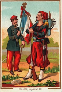 Victorian Trade Card Zouaves Napoléon III Card L1 - Picture 1 of 2