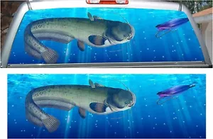 Catfish fishing car truck rear window view thru graphic - Picture 1 of 2