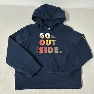 Columbia Hoodie Kids XXS Navy Blue ‘Go Outside’ Long Sleeve Kangaroo Pocket EUC - Picture 1 of 7