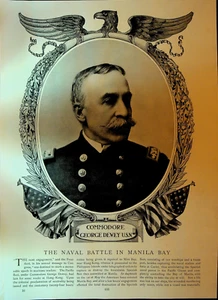 Comodoro George Dewey USN impresión 1898 - Imagen 1 de 1