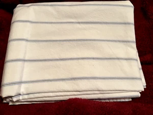 NAUTICA ~ Twin Flat Sheet 100% Cotton White Blue Gray Stripe - Picture 1 of 18