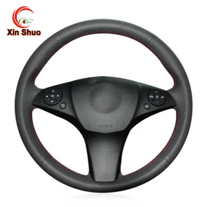 Black Genuine Leather Steering Wheel Covers for Benz C-Class W204 GLK-Class GLK - Bild 1 von 9