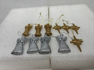 8 Gold And Silver Angel Ornaments Plus 4 Star Ornaments 2" - Picture 1 of 5