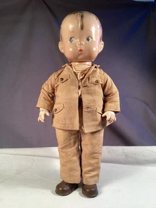 De colección 1940 Effanbee 13" Skippy Soldier Segunda Guerra Mundial Composición Militar Original - Imagen 1 de 11