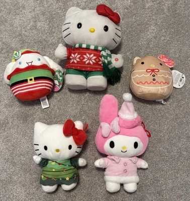 Hello Kitty and Friends Sanrio Christmas Plush Bundle with Tags Lot Of 5 - Image 1 of 4