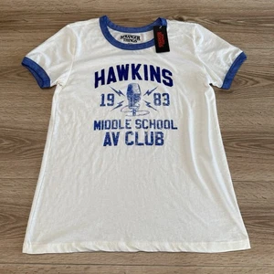 T-shirt Stranger Things Hawkins 1983 scuola media ATV Club nuova con etichette taglia large - Foto 1 di 7