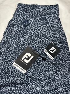 Footjoy FJ Micro-Floral Print Lightweight Woven Golf Shorts 40 Stretch Blue NWT - Picture 1 of 7