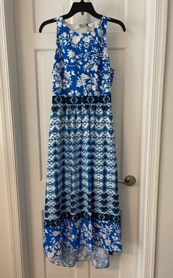 Maxi Vestido de Verano Cynthia Steffe, Azul Floral/Mezcla Geométrica - Para Mujer Talla 6 Foto 1 de 4