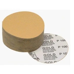 Mirka 23-332-100 Gold 5" PSA selbstklebende Schleifscheiben 100er Körnung, 100 Kt Box - Bild 1 von 1