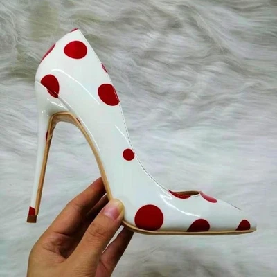 Women's Pointed Toe High Stiletto Heel Pumps Polka Dot Casual Dress Ladies Shoes - Image 1 of 4