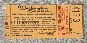 Washington Senators Baseball Ticket Stub April 25 1970 California Angels RFK - Picture 1 of 2