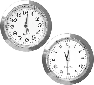 2PCS Mini Orologio Inserto di Ricambio, 35mm Fit, Numeri Romani Quarzo con Argento B - Foto 1 di 9
