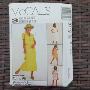 McCalls 8719 Size 12-16 3 Hour Dress & Jacket Misses Sewing Pattern UNCUT - Picture 1 of 3