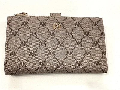 Anne Klein Wallet Brown & Red Credit Card Slots Logo Quiet Luxury Purse Handbag - Image 1 of 4