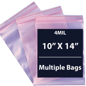 4Mil 10" X 14" | Bolsas Rosa Antiestáticas con Cremallera, Cremallera Sellable | Múltiples Bolsas - Imagen 1 de 15