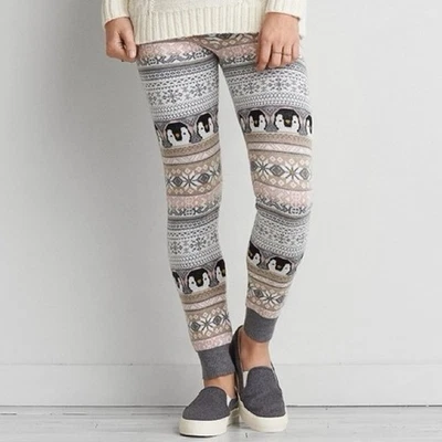 Pantalones de chándal American Eagle AEO Ahh Mazingly Soft Penguin Fair Isle S Foto 1 de 4