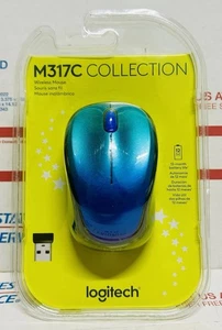 Logitech M317c Wireless Mouse - Blue Aurora BNIB - Picture 1 of 8