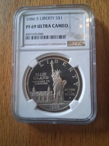 1986 S Statue of Liberty Silver Dollar NGC PF69 Ultra Cameo - Picture 1 of 2
