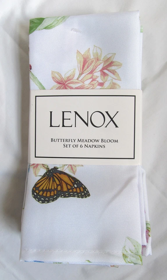 Lenox Butterfly Meadow Napkins Set of 5 Polyester 19in x19in