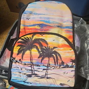Hawaiian Palm Tree Ocean Theme Backpacks Bookbag Shoulder bag - Afbeelding 1 van 2