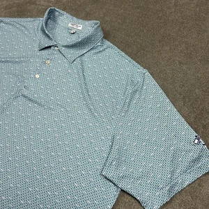 Peter Millar Summer Comfort Golf Polo Mens 2XL AOP Cocktails Buildings Green - Picture 1 of 11