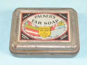 * Caja de hojalata vintage para coleccionistas minoristas - jabón de alquitrán para empacadores - Imagen 1 de 3