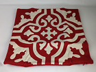 Lands End Decorative Medallion Rich Red Pillow Covers 16x16 Set Of 2 New