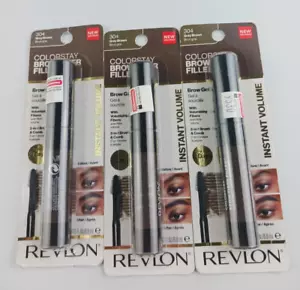 3 PACK REVLON BROW FIBER FILLER WATERPROOF & SMUDGEPROOF 304 GRAY BROWN - Picture 1 of 7