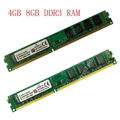 4GB 8G DIMM PC3-12800U DDR3 1600Mhz 240Pin CL11 2Rx8 PC RAM For Kingston LOT UK - Image 1 of 4