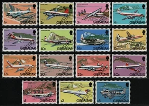 Gibraltar 1982 - Mi-Nr. 432-446 XI gest / used - Flugzeuge / Airplanes - Bild 1 von 1