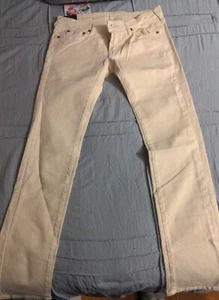 EVISU WOMEN'S JEANS PANTS SIZE 30 EVISU EU ED NWT CLOR: WHITE CREAM - Picture 1 of 5