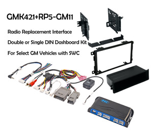Radio Replacement Interface with Single/Double DIN Dash Kit for Select GM Models