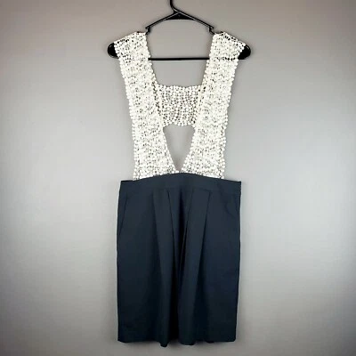 Hazel Mujer Anthropologie Jersey Negro Crochet Suspendido Top Talla M ¡SÚPER LINDO! Foto 1 de 4