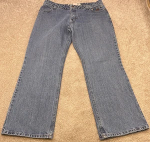 Harley Davidson Jeans Women's Petite 12 Blue Denim Straight Leg Relaxed Fit 4437 - Picture 1 of 12