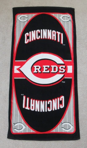 Cincinnati Reds Vintage Beach Pool Towel MBNA MLB Baseball Logo Cotton Cover