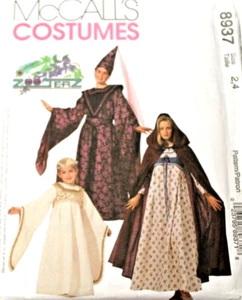 McCall's 8937 Girls Medieval Renaissance Dress & Cape Costume Sewing Pattern 2-4 - Picture 1 of 2