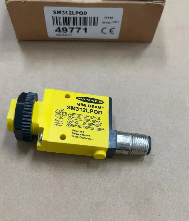  1PC For Mini-beam SM312LPQD 49771 10-30VDC NPN/PNP 4Pin Photoelectric Sensor - Image 1 of 3